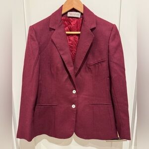Vintage Women's Burgundy Tailored Jacket/Boxy Blazer/Evan Picone Blazer coat b7